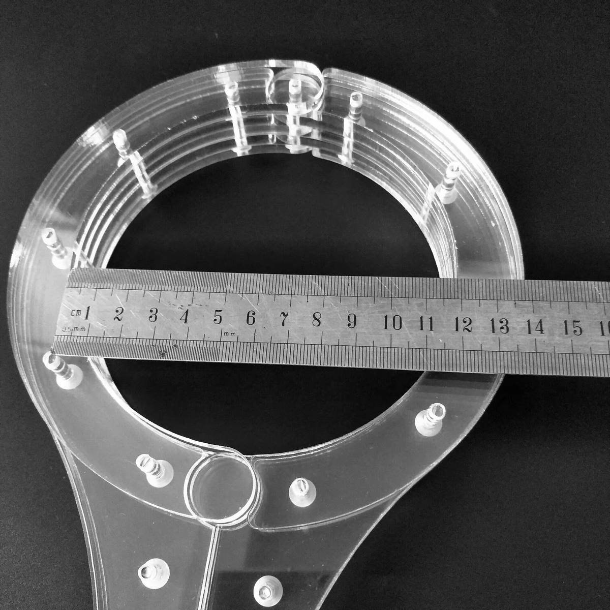 Crystal Clear Bondage Collar and Wrist Handcuffs Set for Couples