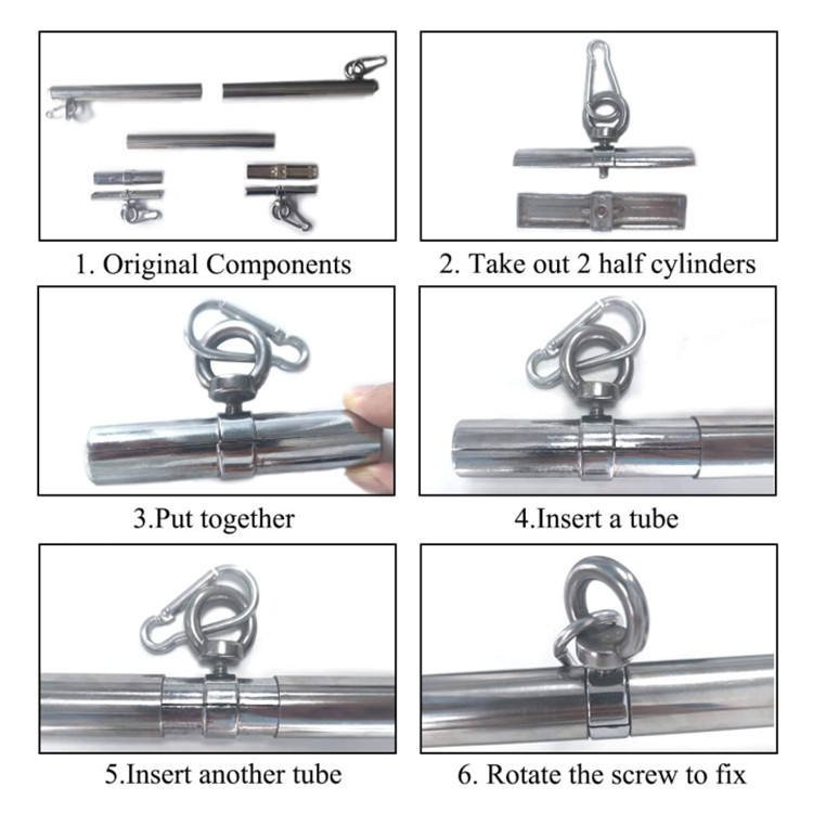 Detachable Spreader Bar with Handcuffs and Ankle Cuffs Bondage Set