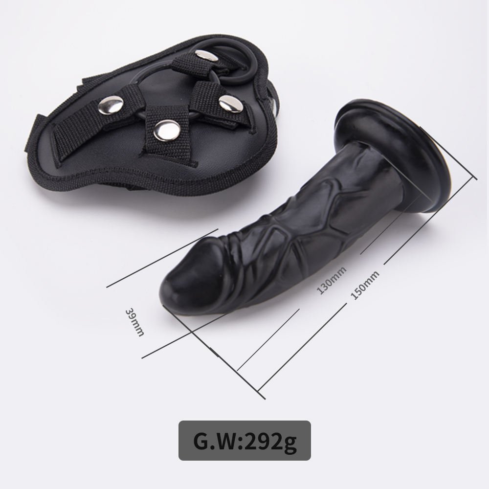 Black Strap-On Dildo for BDSM Couples Play
