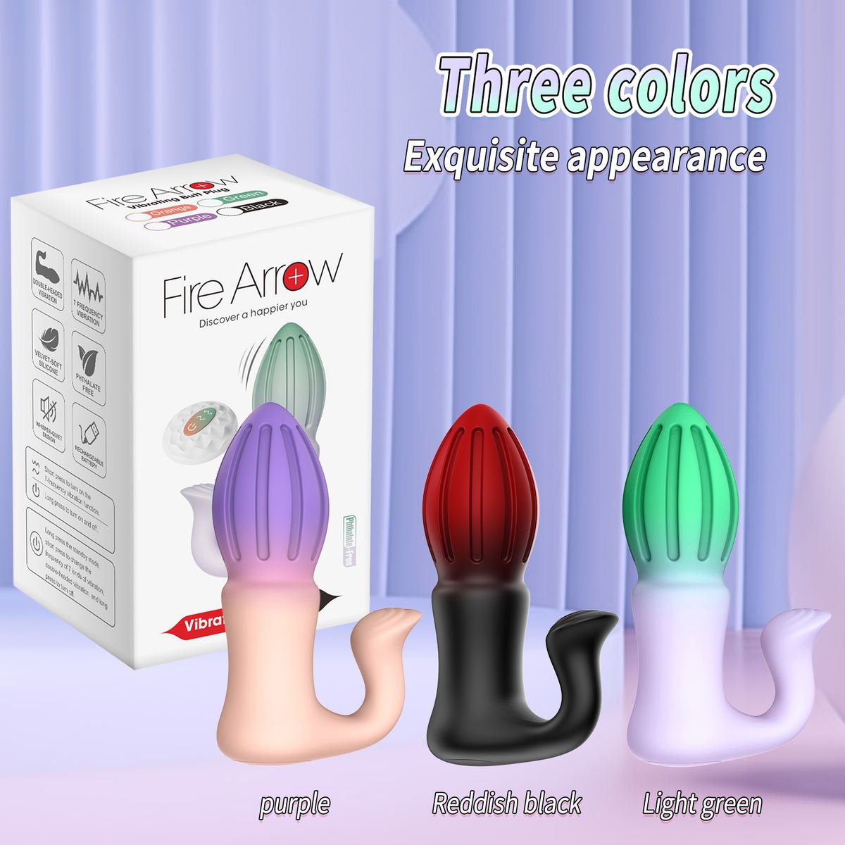 Wireless Remote Control Vibrating Butt Plug with 7 Speeds for Men and Women
