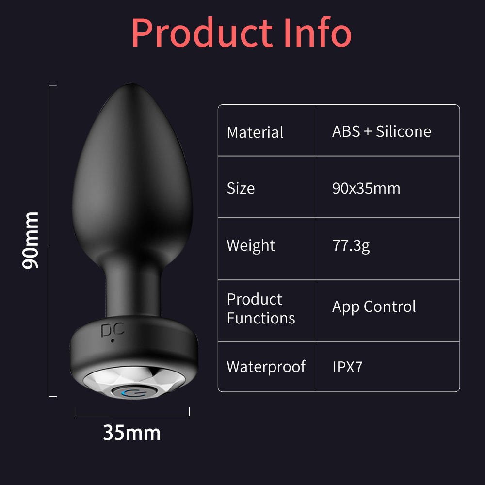 App-Controlled Discreet Anal Plug with 9 Modes and Real Touch Feel