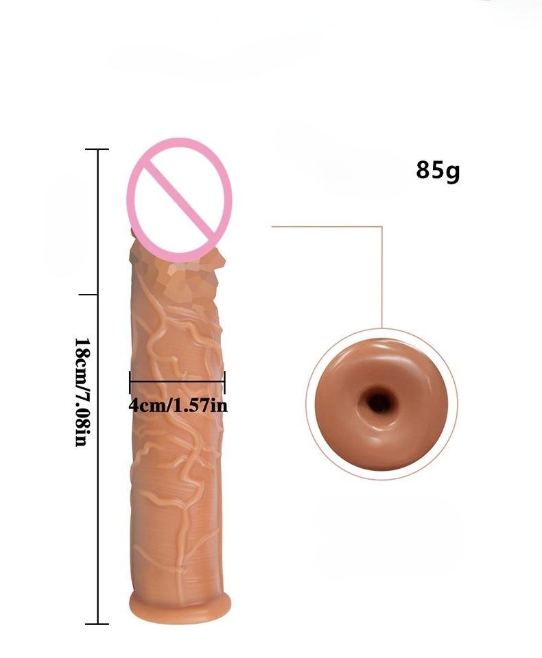 Liquid Silicone Penis Sleeve - G-Point Delay Condom with Clitoral Stimulation - Image 6