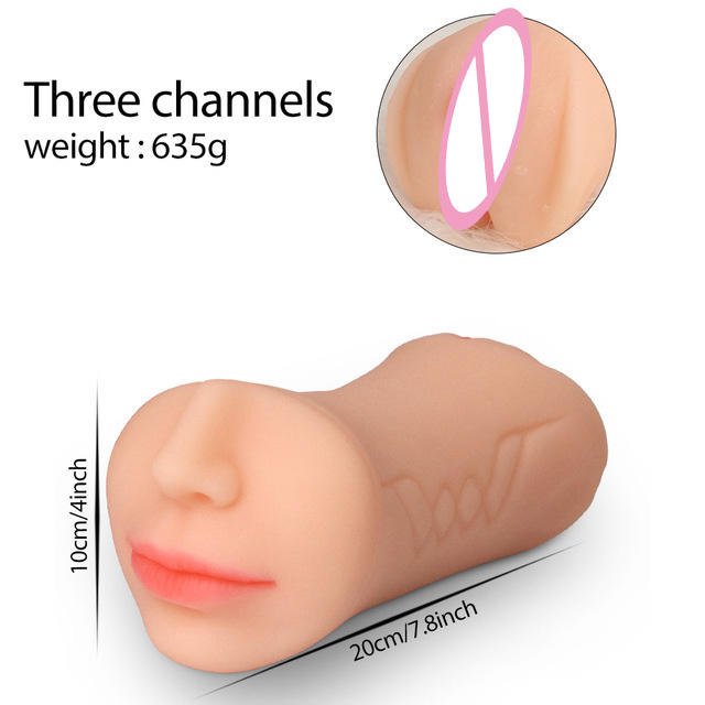 3-in-1 Realistic Pocket Pussy and Oral Masturbator