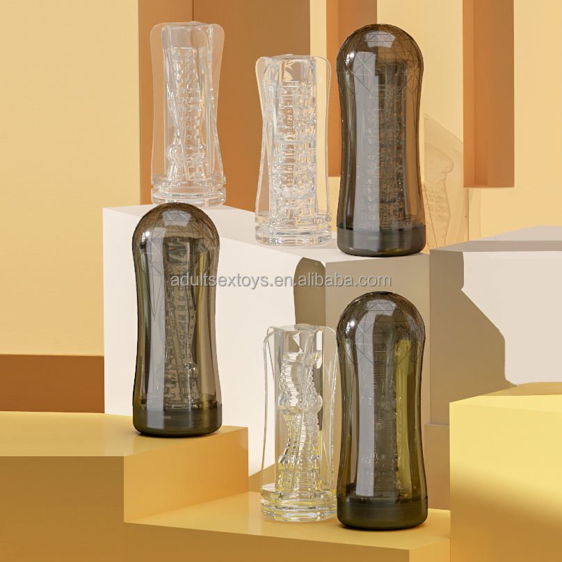 Transparent Textured Pocket Pussy Stroker