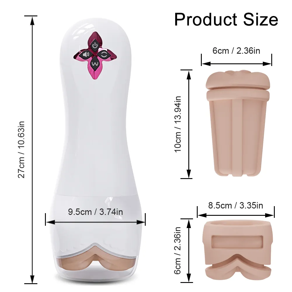 Automatic Two-in-One Heated Masturbator with Breast and Vagina Textures