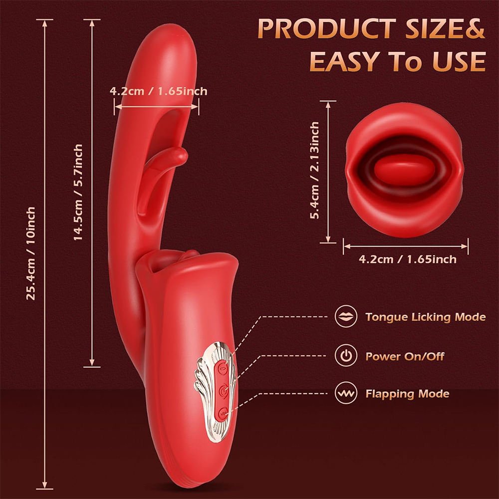 3-in-1 USB Rechargeable Vibrator with Biting, Flapping and Vibration Modes