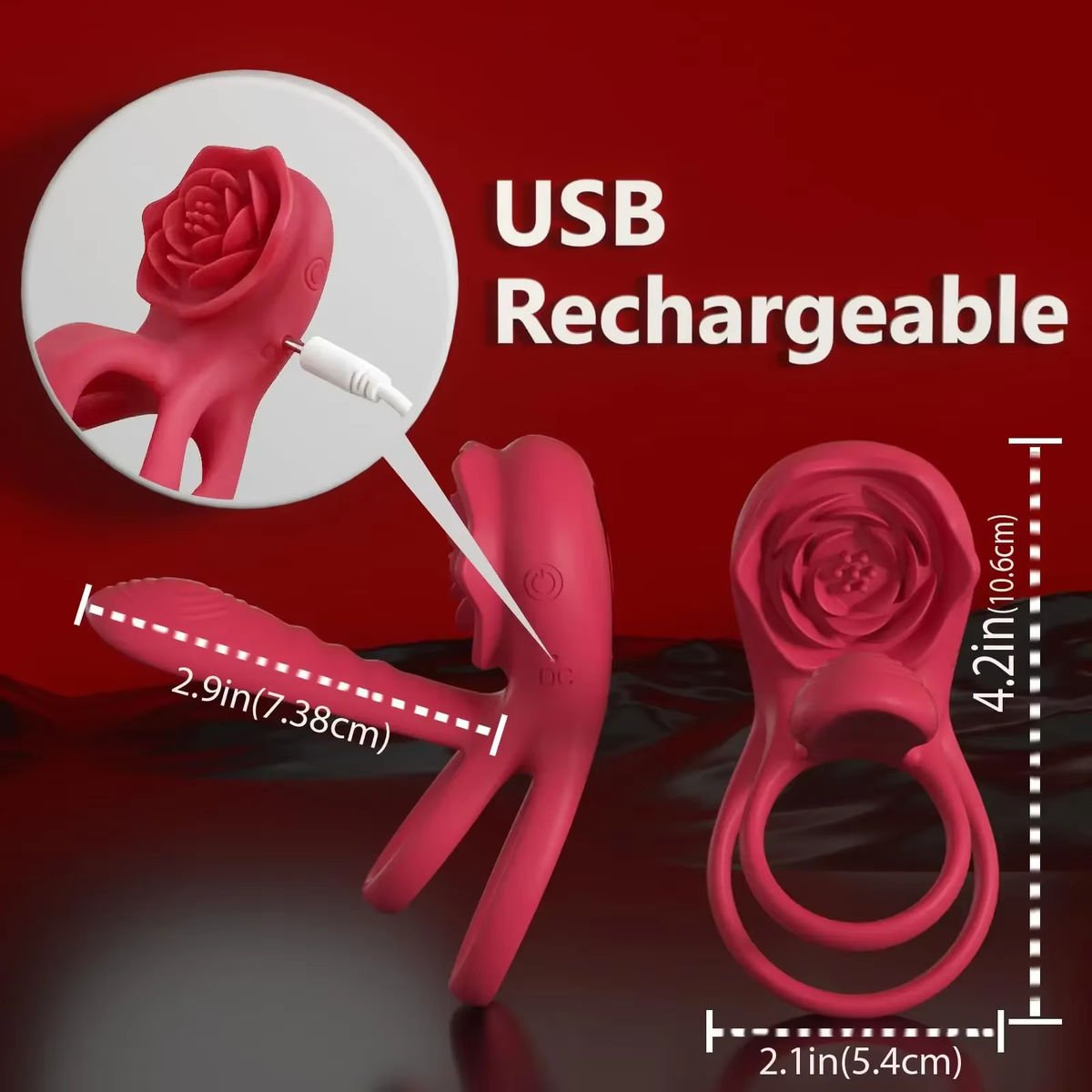 Vibrating Cock Ring with Penis Sleeve and Clitoral Stimulator