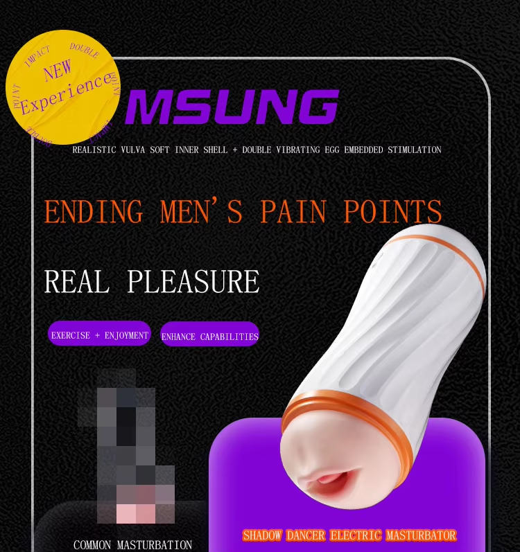 Hot Selling Male Masturbation Toy 2-in-1 Waterproof ABS+TPR Material Realistic Waterproof Male Masturbation Toy